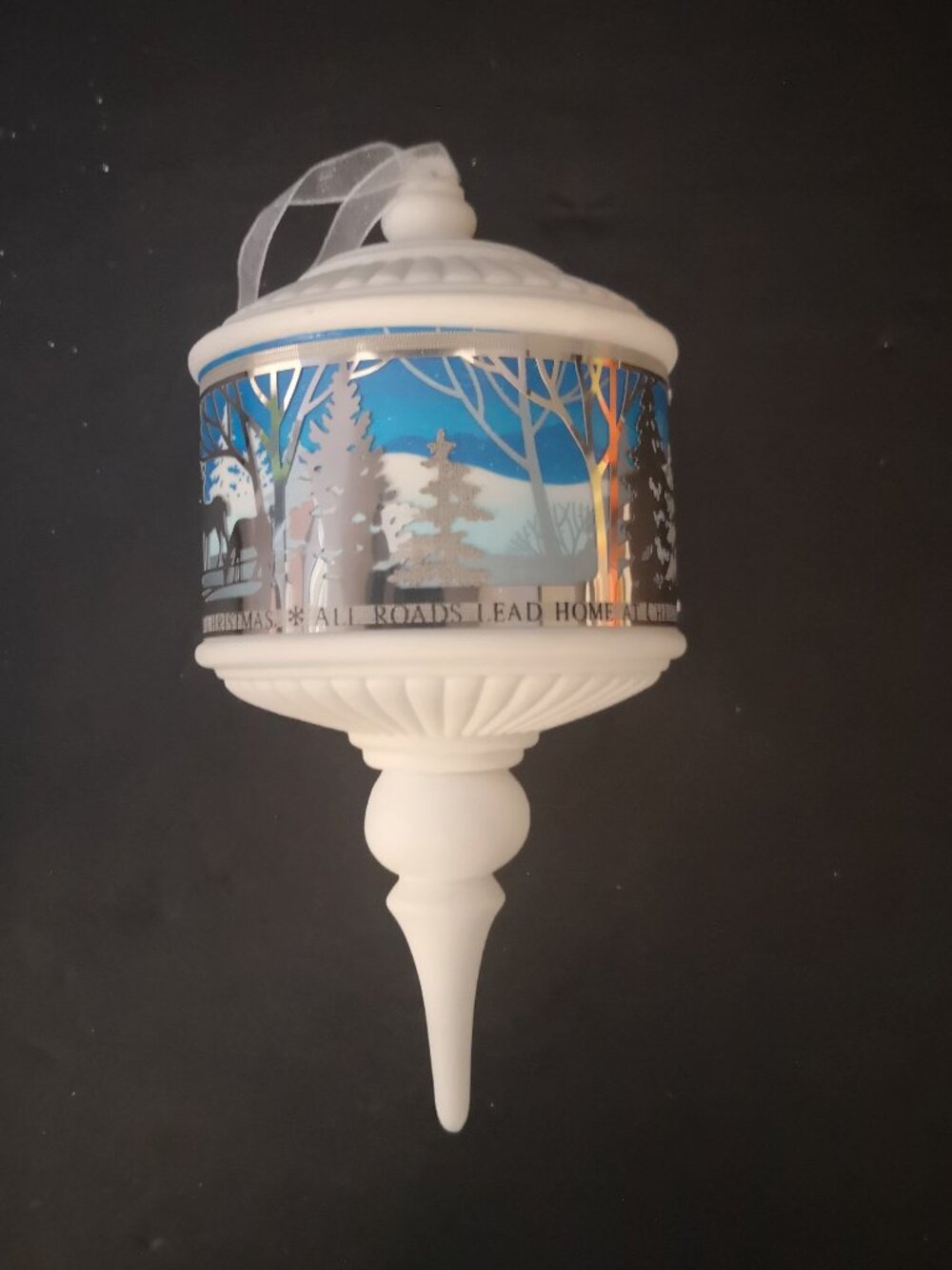 New Hallmark 6" Keepsake Porcelain Christmas Tree Ornament From 2015 white/Blue